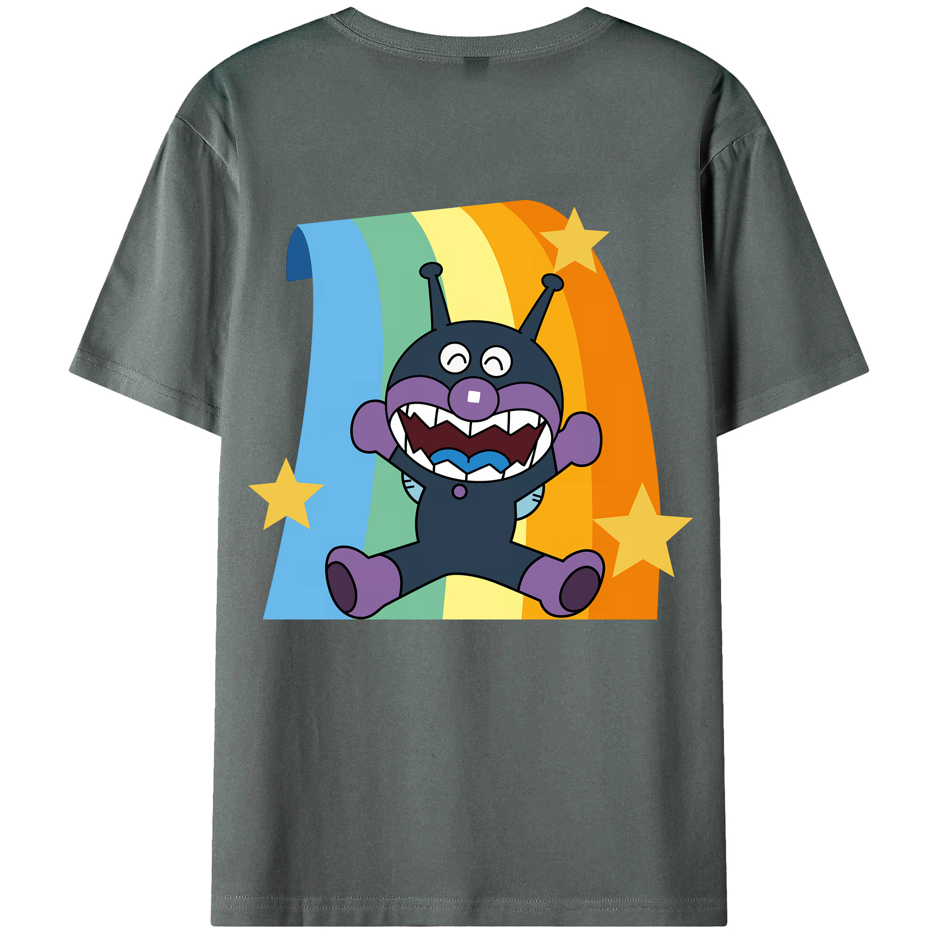 （画像用） アンパンマン Anpanman 綿100％ メンズ半袖Tシャツ（バックプリント） 通気性